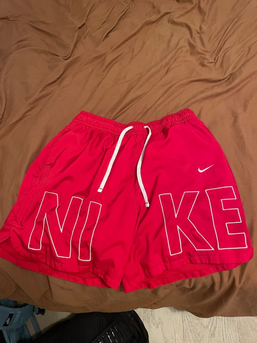 Men's Red  Nike Sportswear Embroidered Woven Flow Shorts